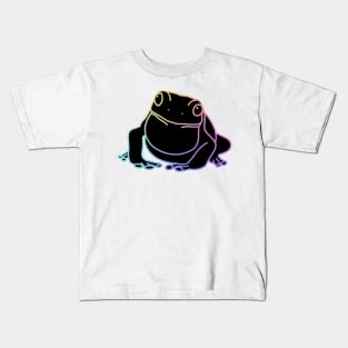 Pastel Holographic Frog - black Kids T-Shirt